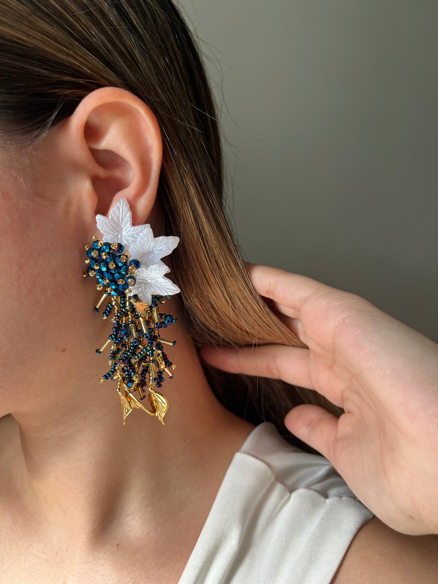 Aretes Mostacilla Flor de Cristal