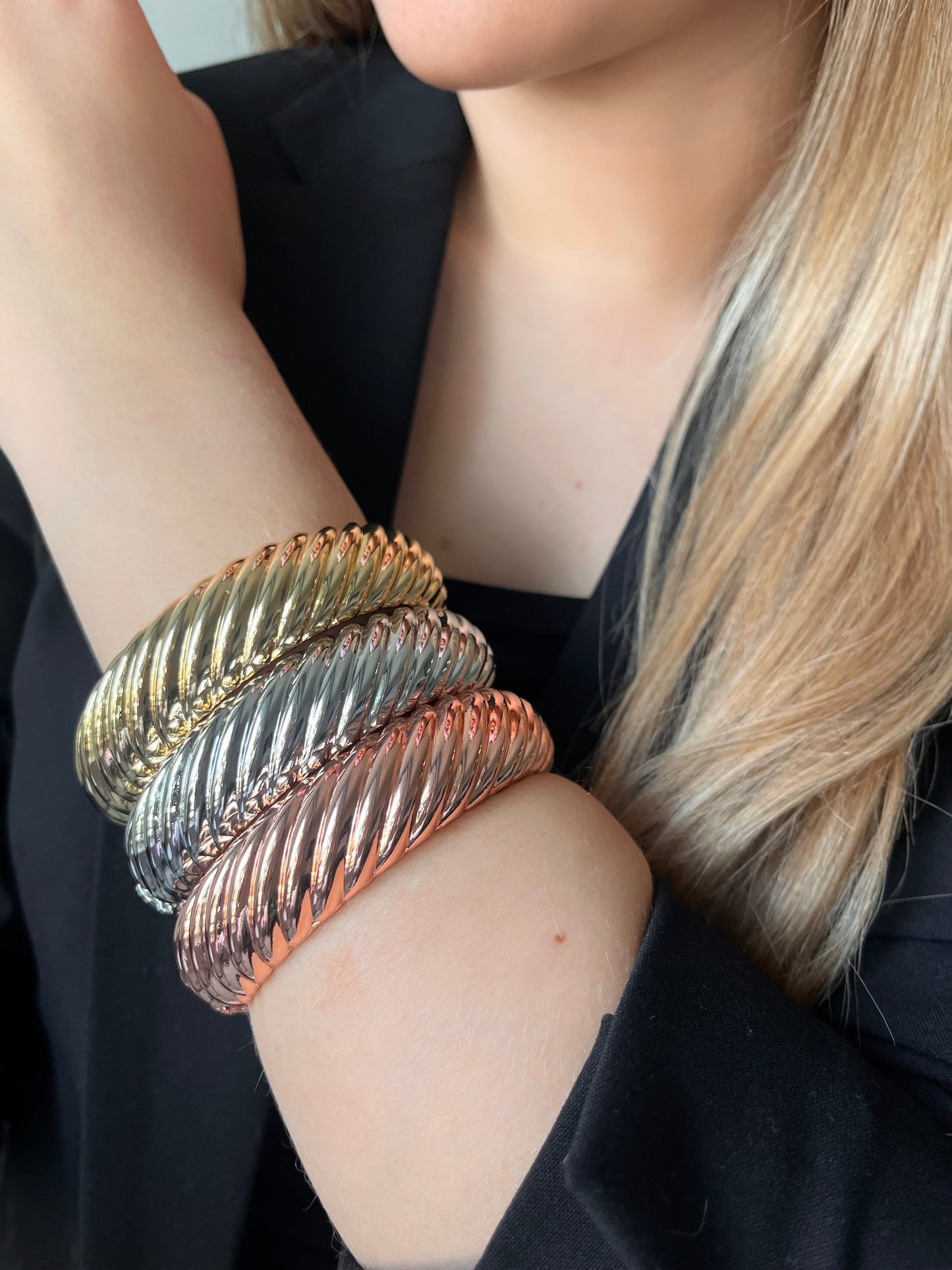 Trío de Brazalete de Rodio