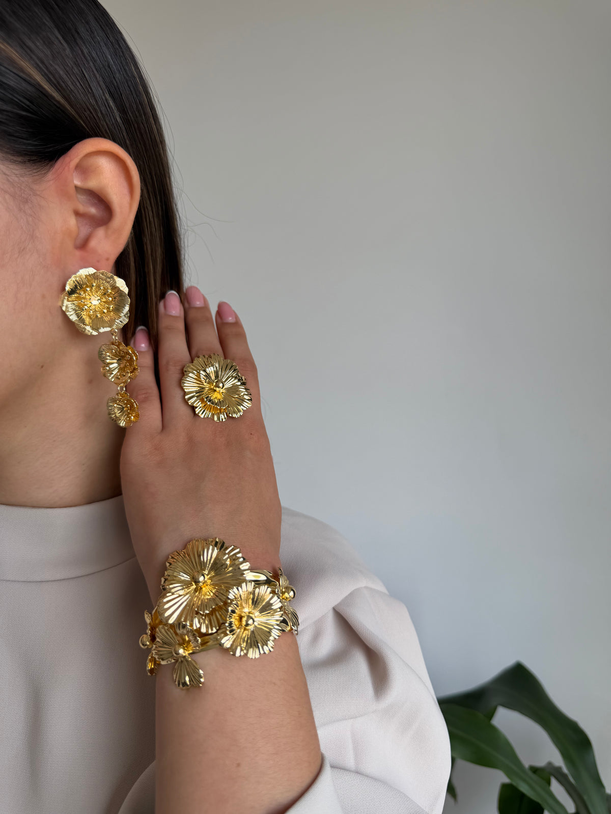 Set Maxi Arete Brazalete y Anillo