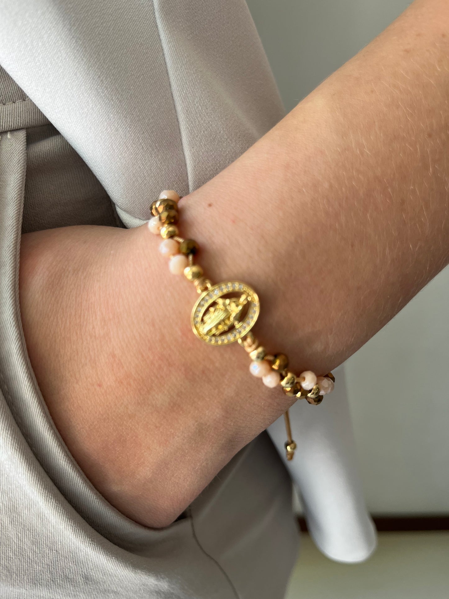 Pulsera religiosa cristal