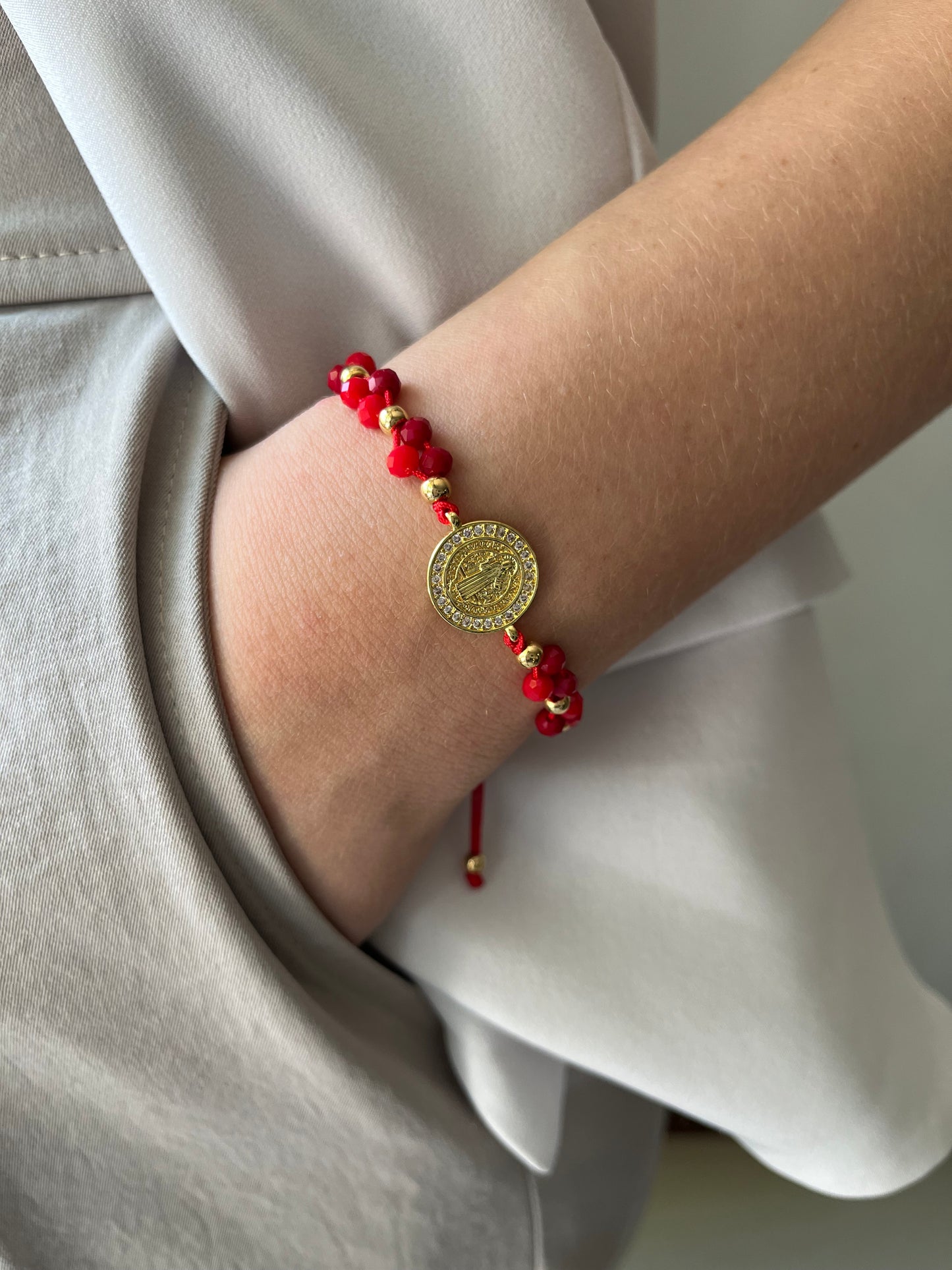 Pulsera religiosa cristal