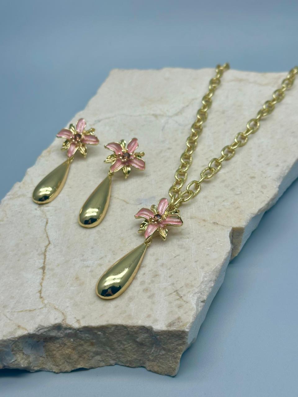 Set Flores Esmaltada