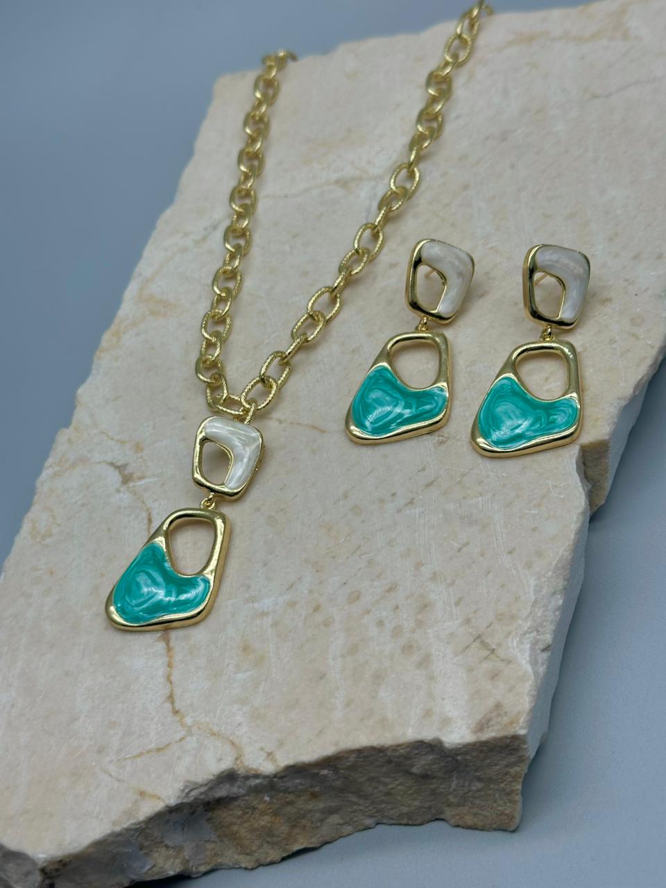 Set Flores Esmaltada