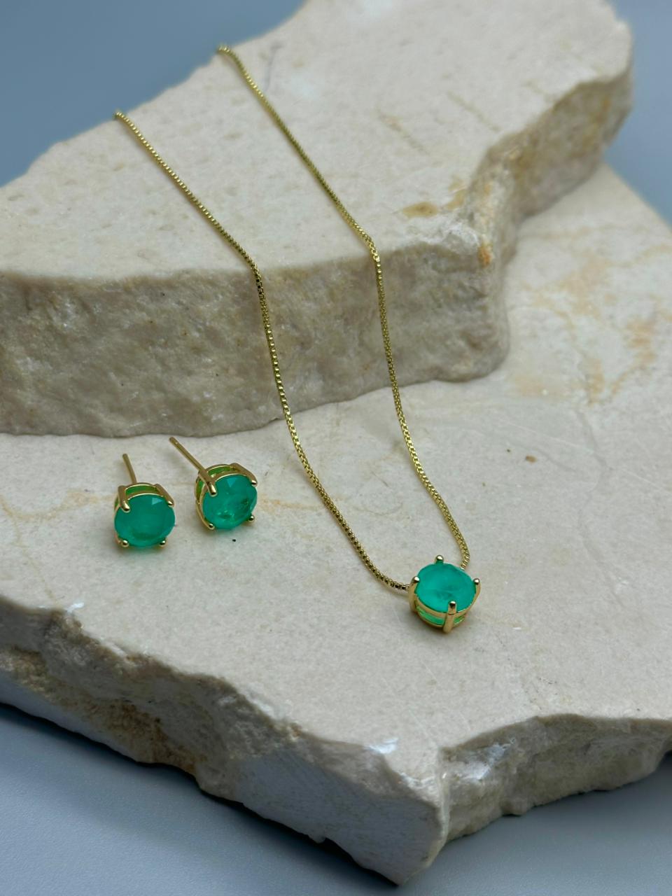 Set Esmeralda Redondo Mini 8mm