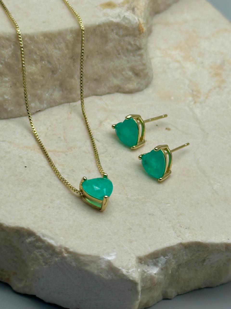 Set Esmeralda Corazon 8mm