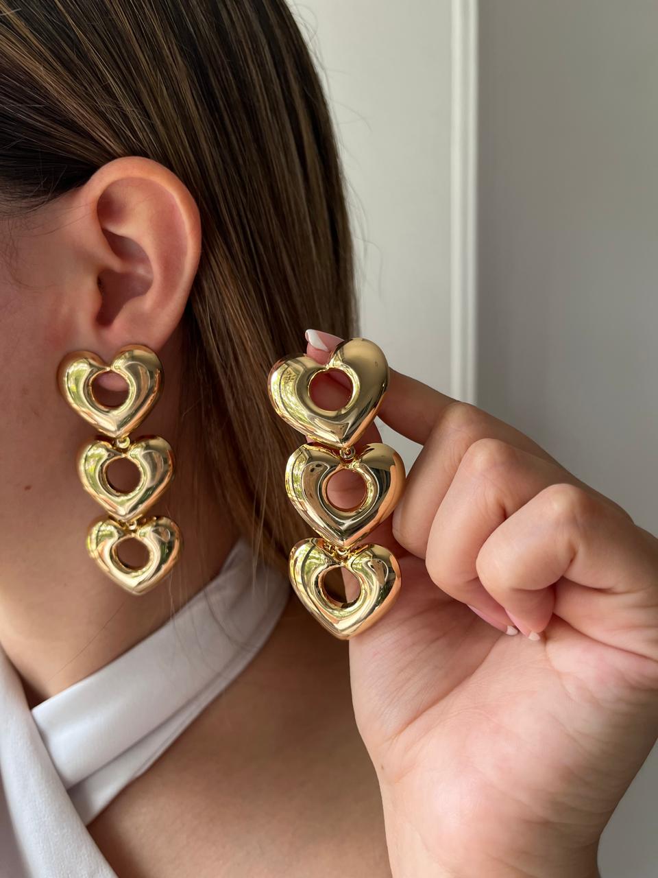 Maxi Arete Triple Corazón