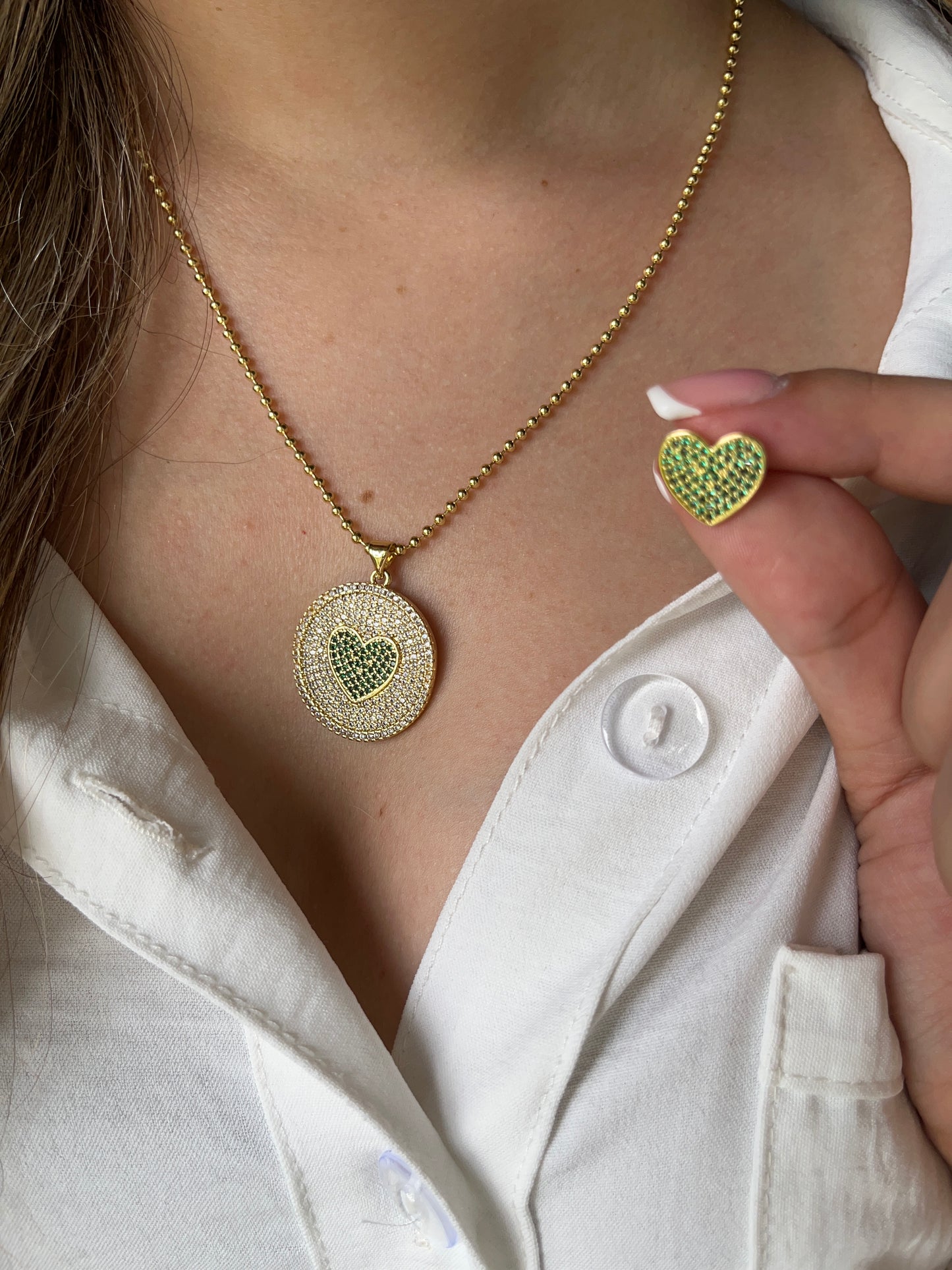Set Cadena corazón