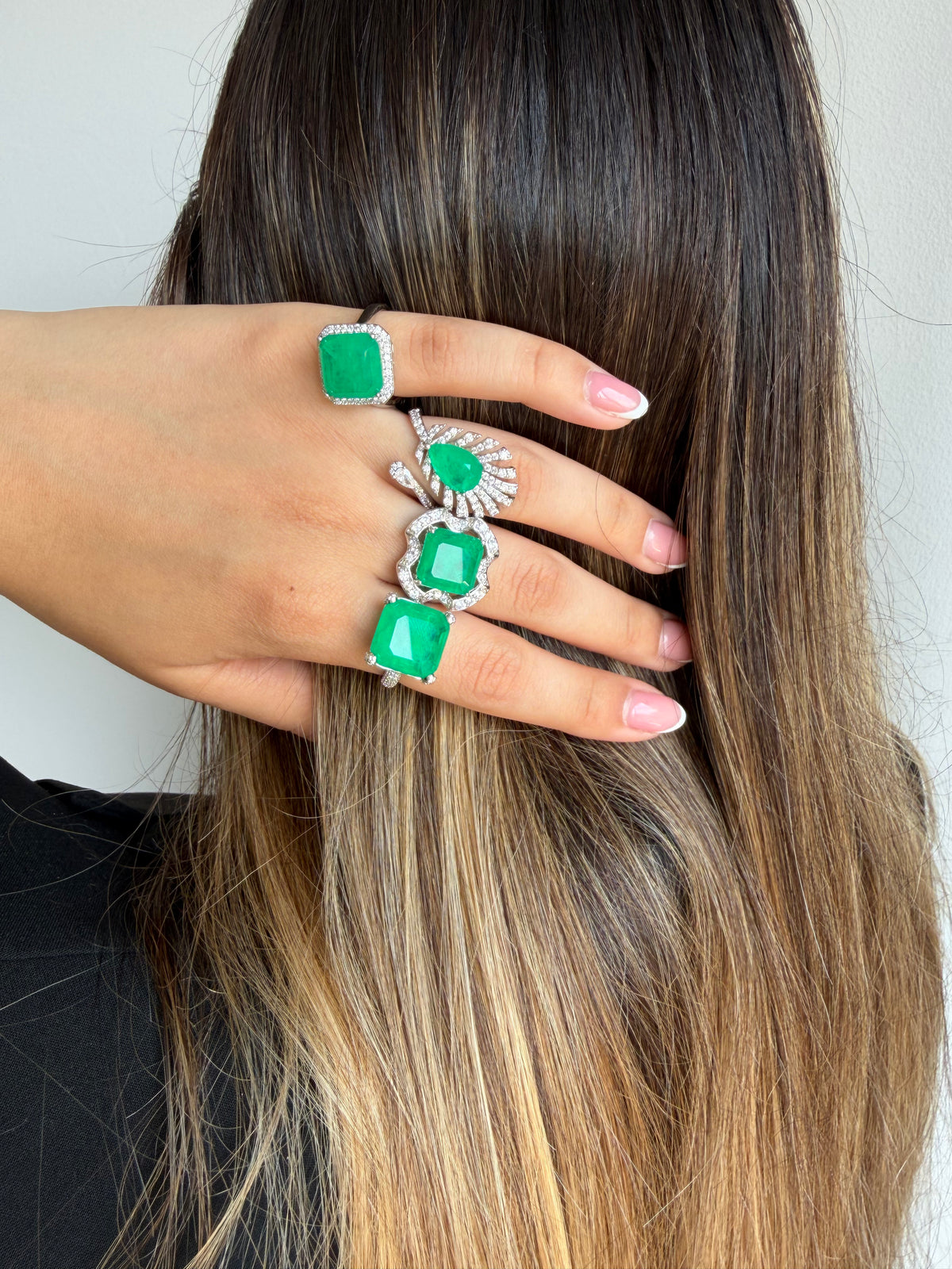Anillo Espiga Esmeralda Silver