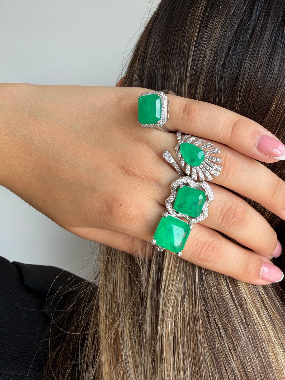 Anillo Espiga Esmeralda Silver