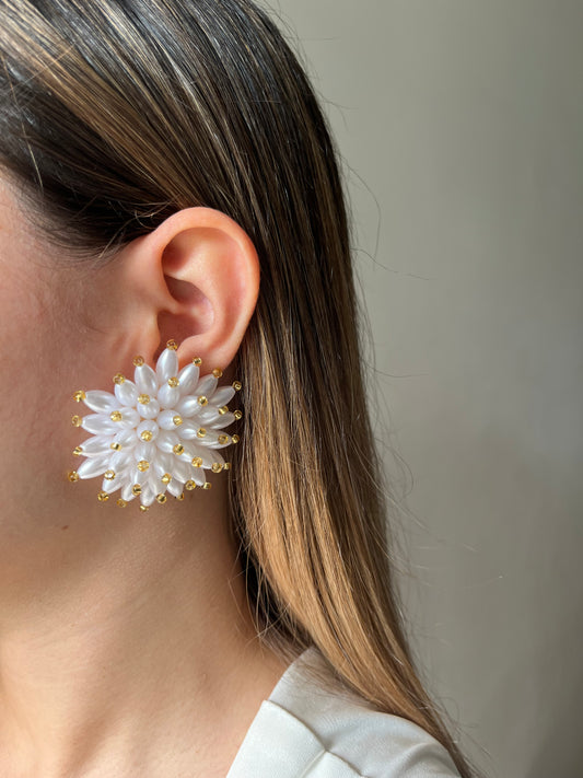 Aretes Mostacilla con nacar