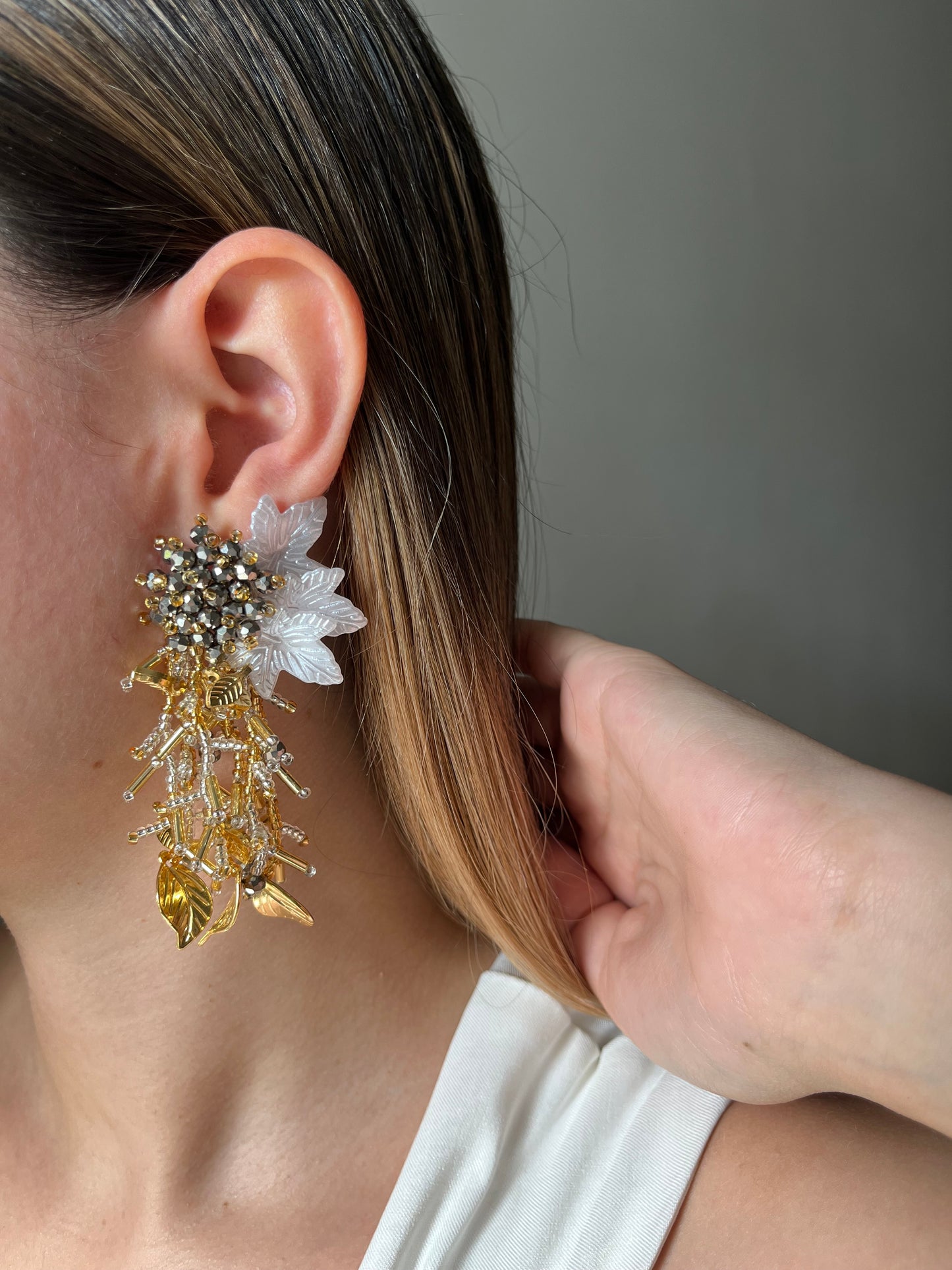 Aretes Mostacilla Flor de Cristal