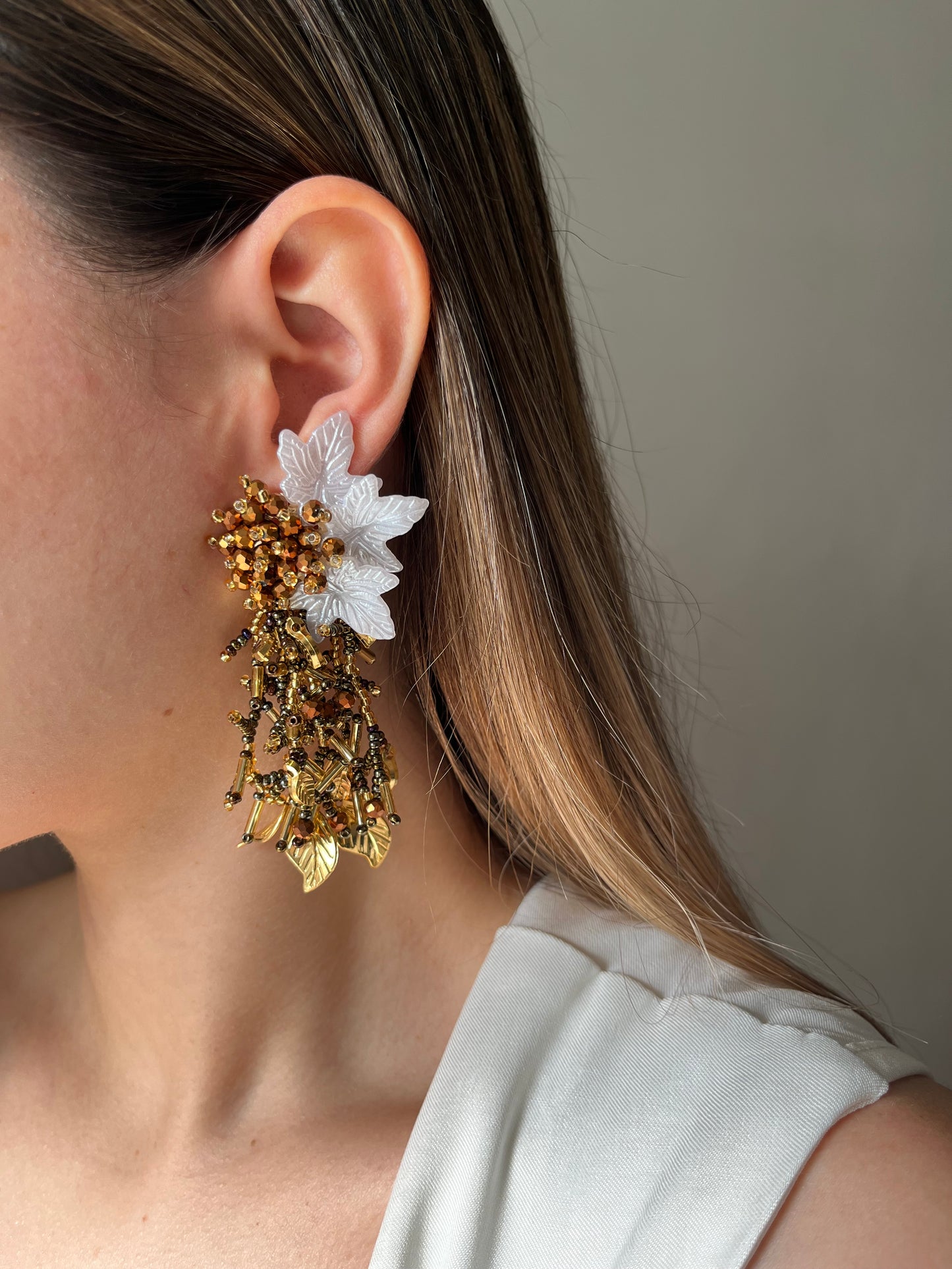 Aretes Mostacilla Flor de Cristal