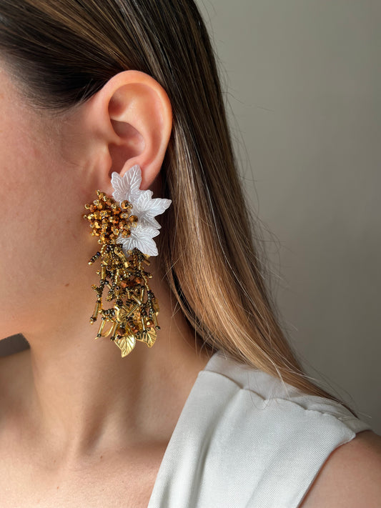 Aretes Mostacilla Flor de Cristal