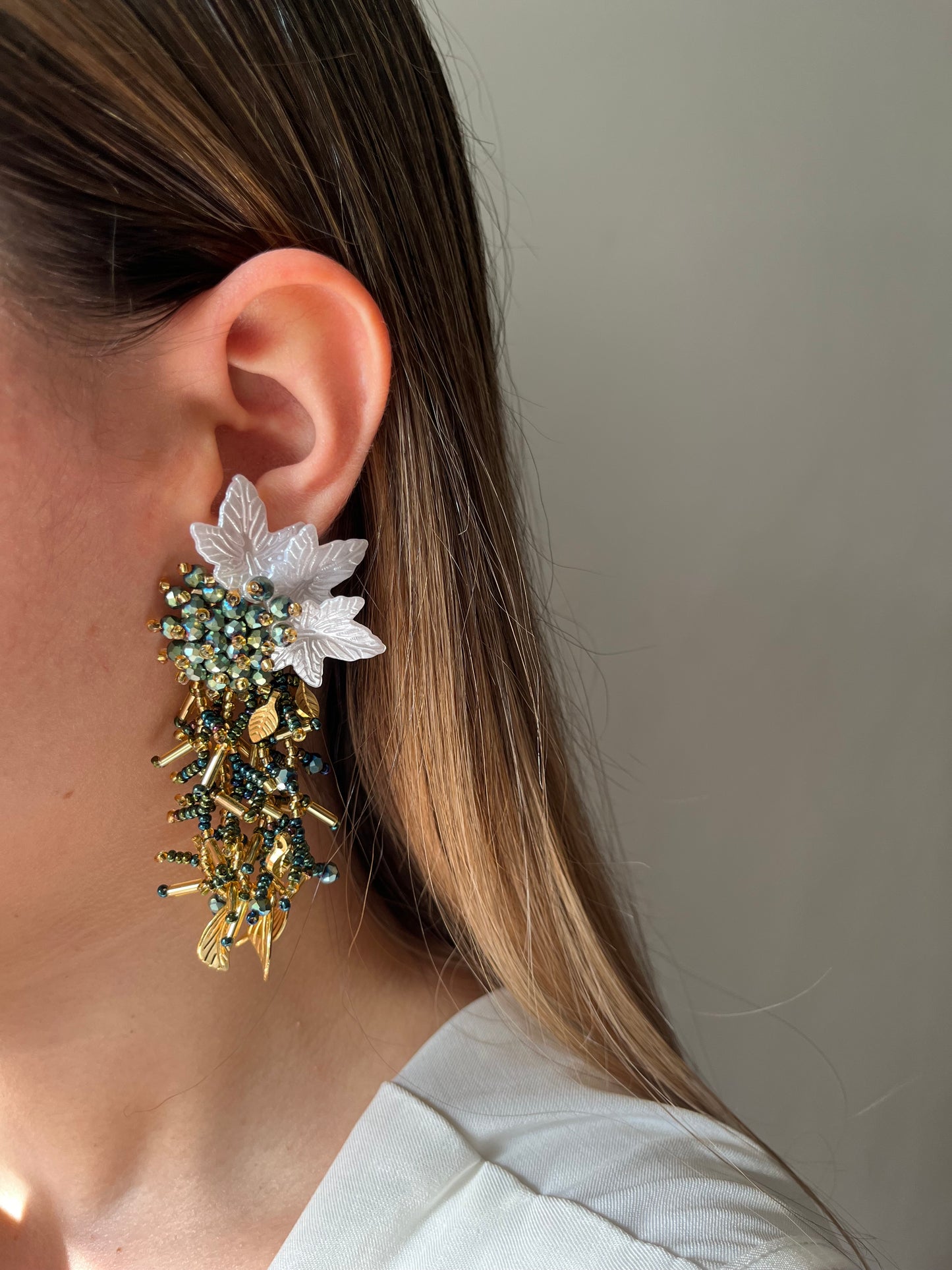 Aretes Mostacilla Flor de Cristal