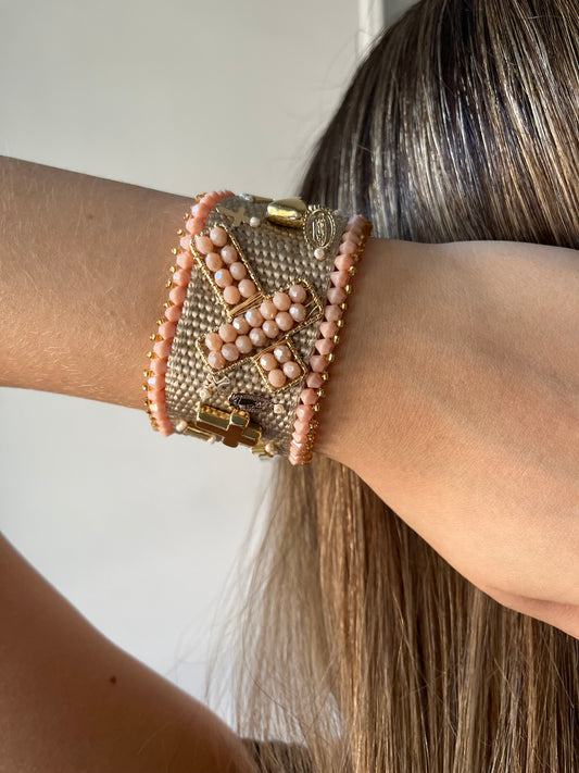 Pulseras de Cruz en crochet & cristal