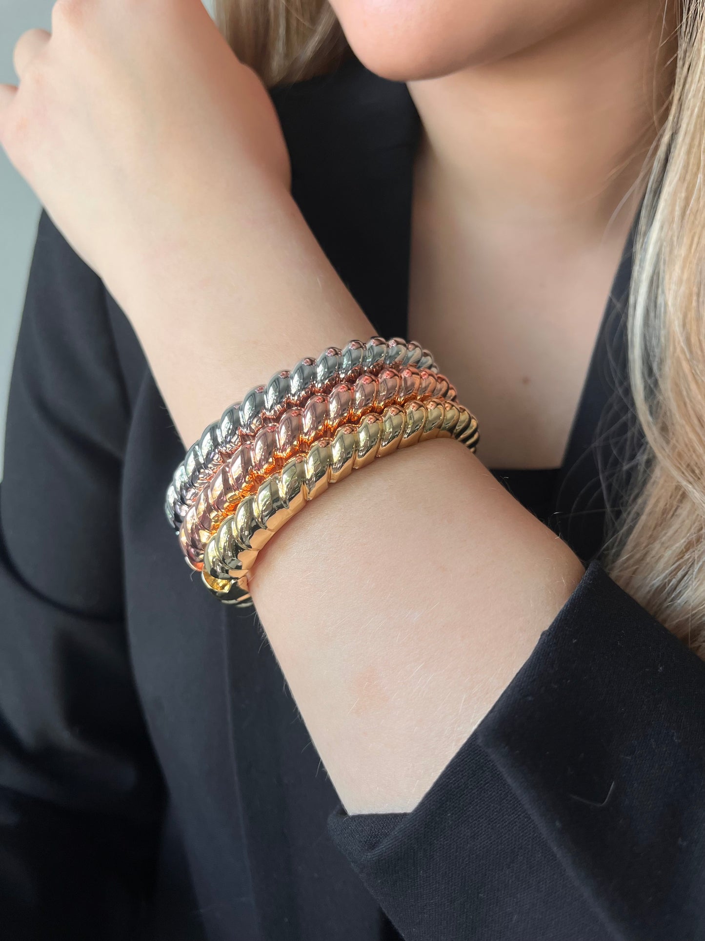 Trío de Brazalete de  Rodio