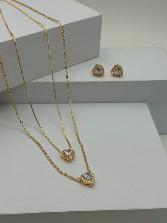 Set de Cadena  circón blanco