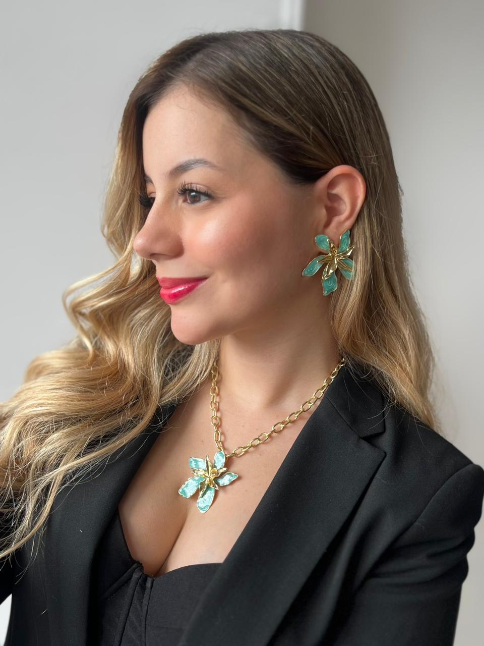 Set Flores Esmaltada