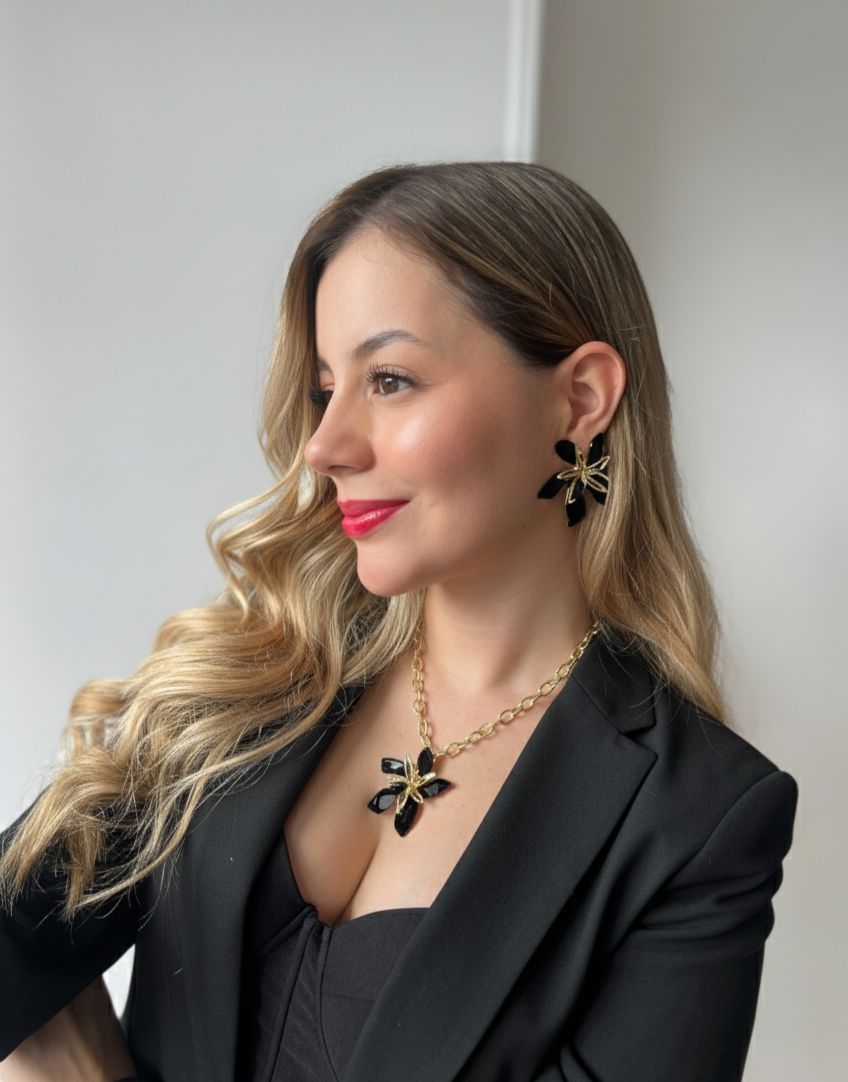 Set Flores Esmaltada