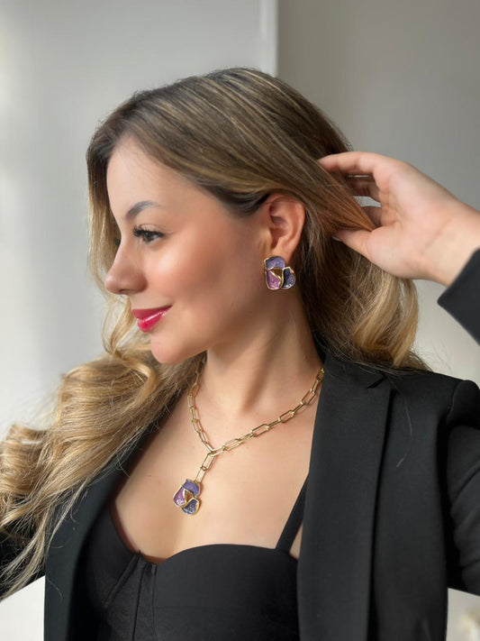 Set Flores Esmaltada