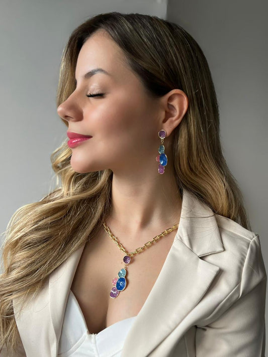 Set Flores Esmaltada