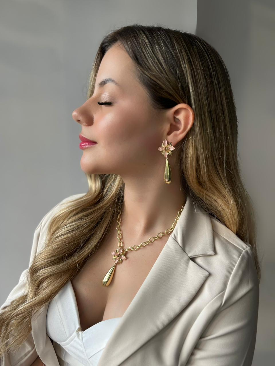 Set Flores Esmaltada