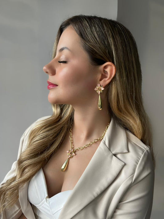 Set Flores Esmaltada