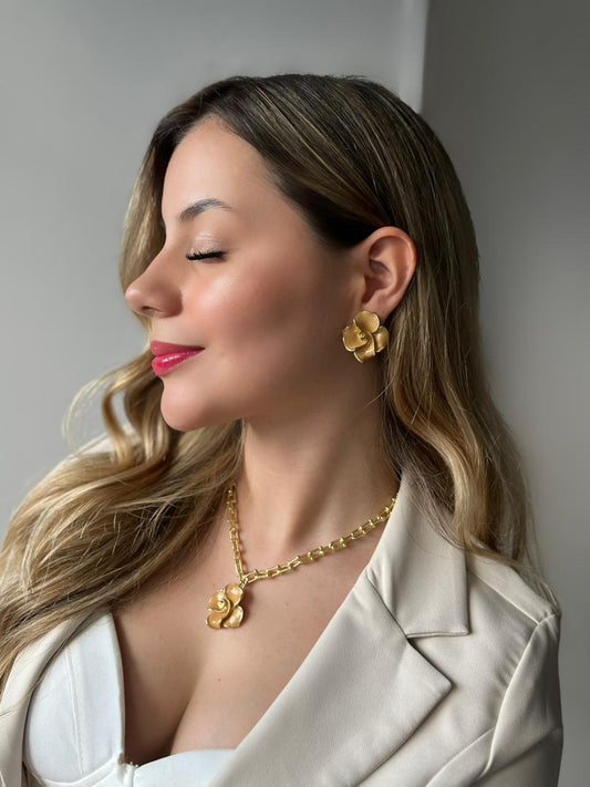 Set Flores Esmaltada