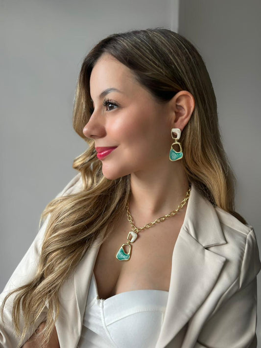 Set Flores Esmaltada