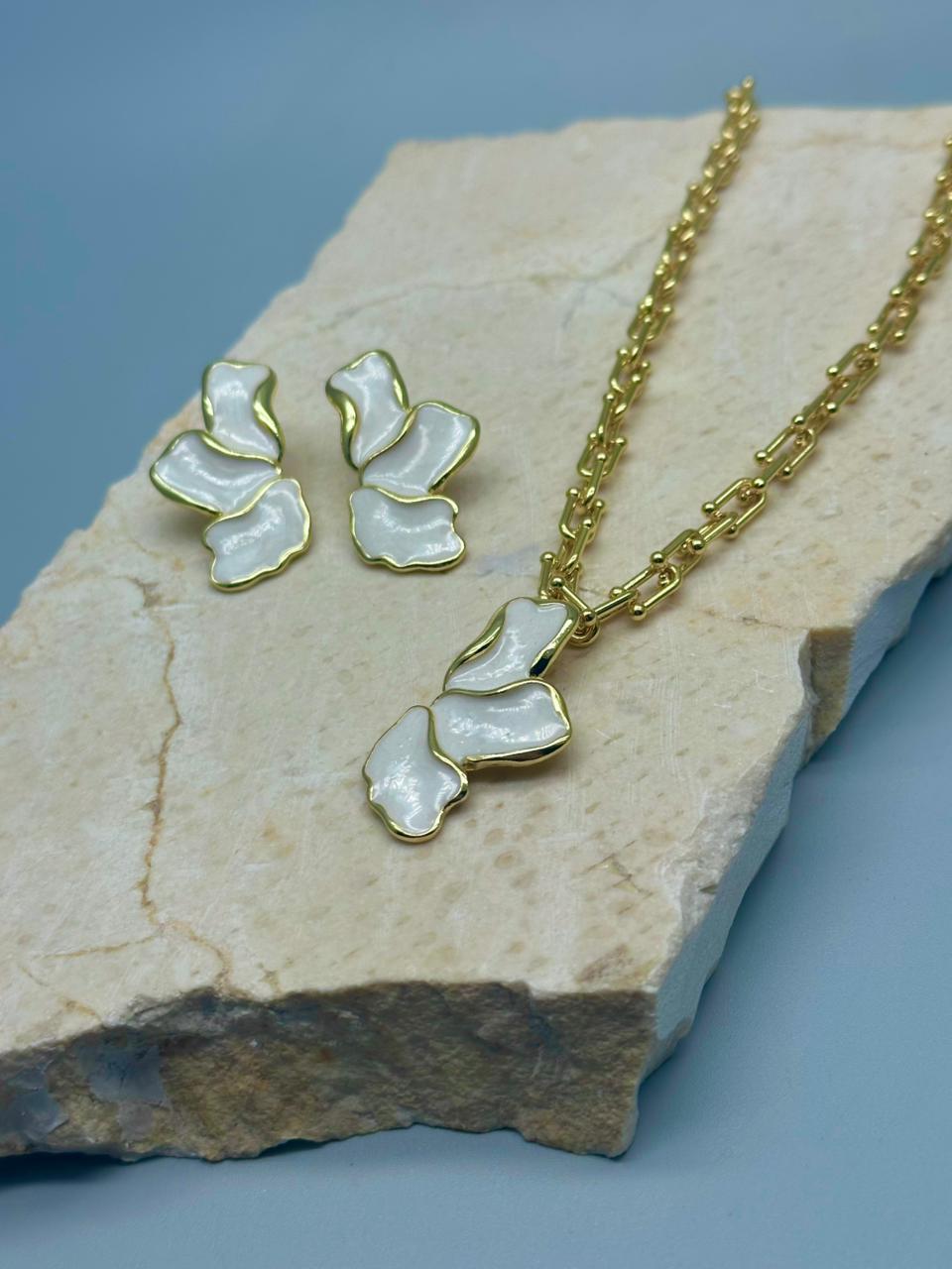 Set Flores Esmaltada