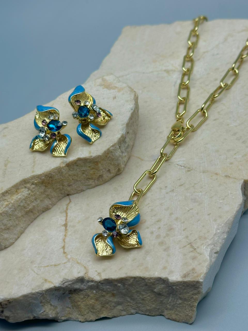 Set Flores Esmaltada