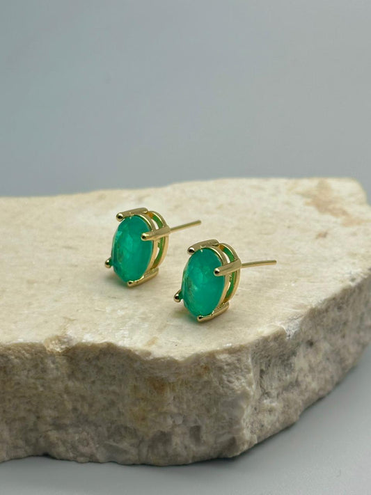 Topo Ovalado Esmeralda 12mm