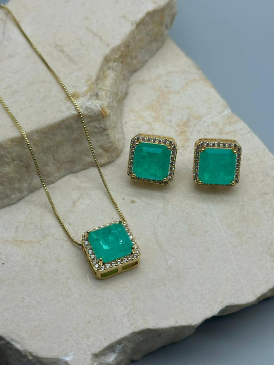 Set Esmeralda Cuadrado Circones