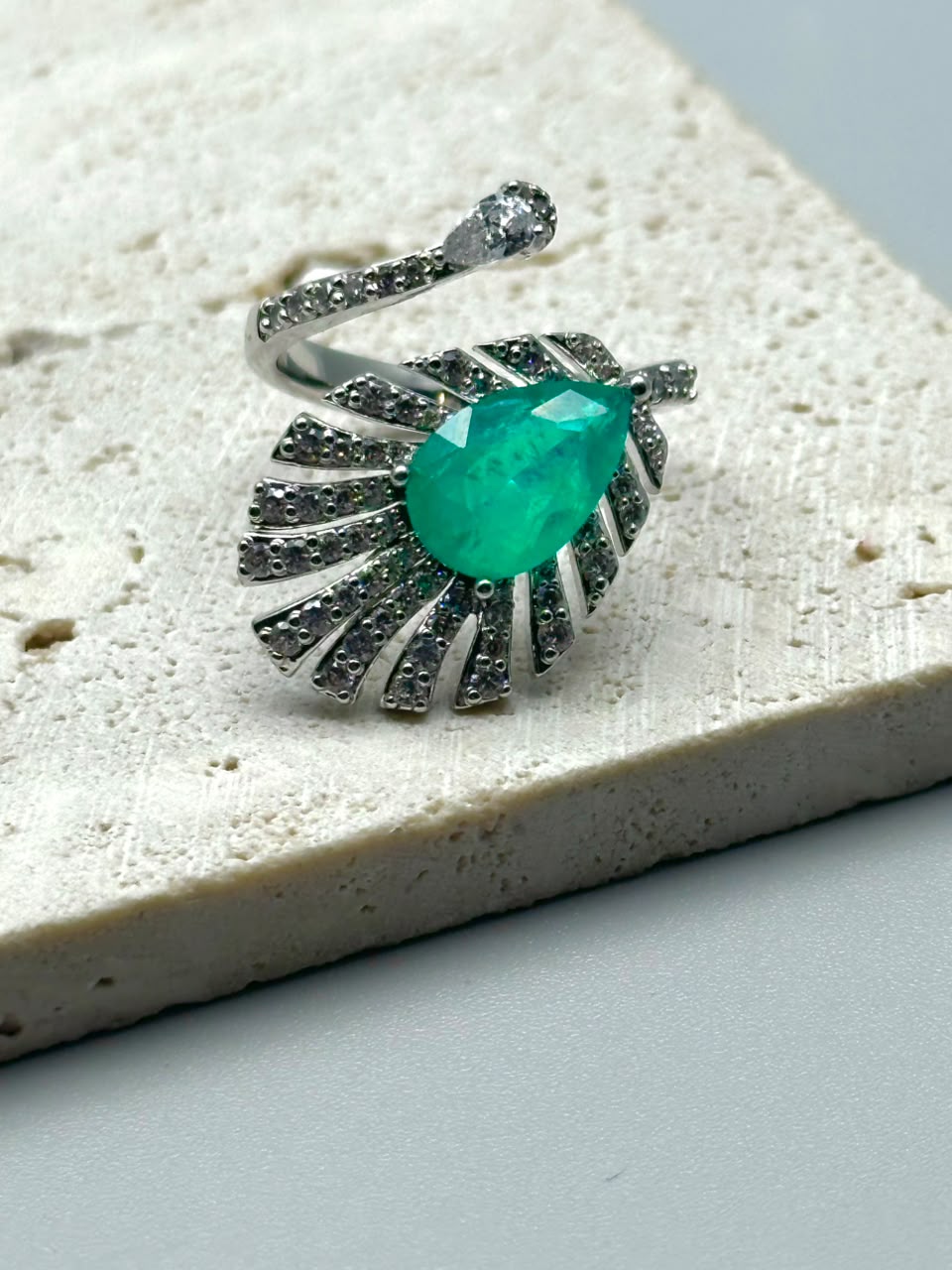 Anillo Espiga Esmeralda Silver