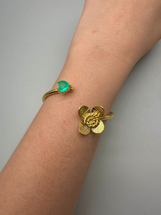 Brazalete con Esmeralda de Laboratorio